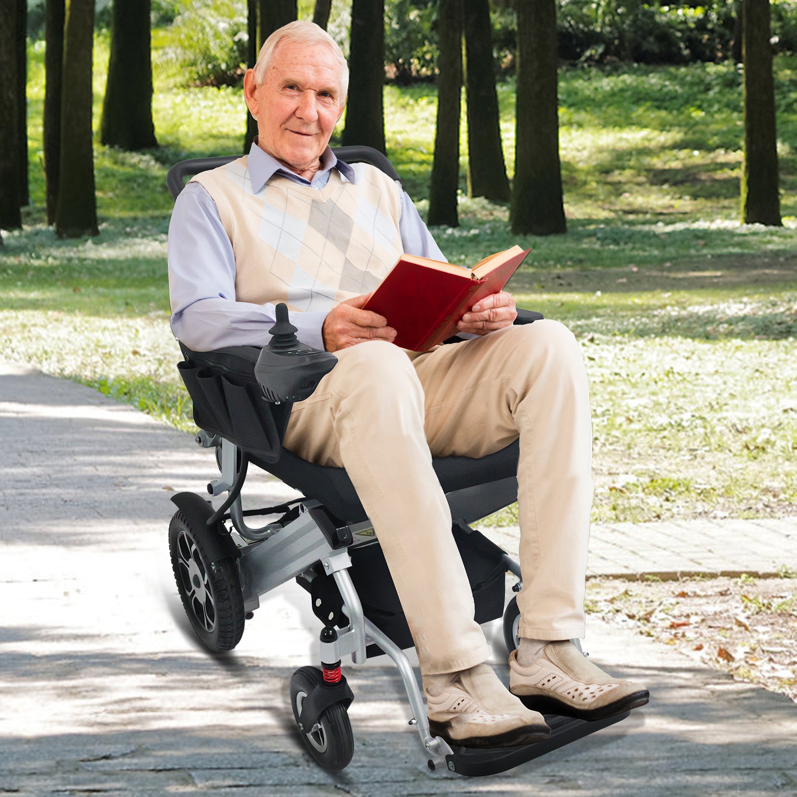 Power Wheelchair for Seniors and Disabled, Light-weight and Foldable,Suitable for All Terrain