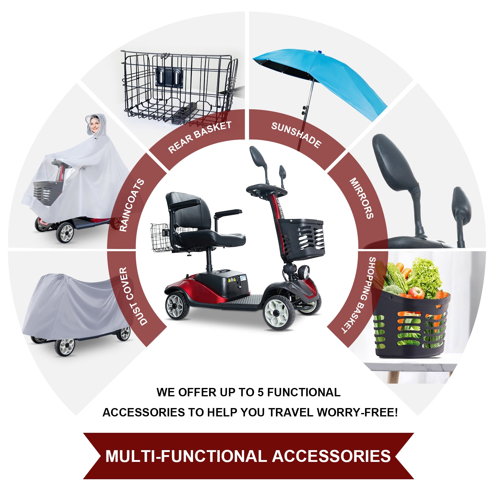 4-Wheel Electric Mobility Scooter for Seniors Portable Collapsible and Compact for Travel